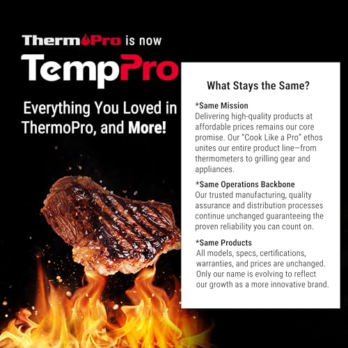 TempPro TempTrack Large LCD Digital Meat Thermometer for Cooking - color: Light Silver