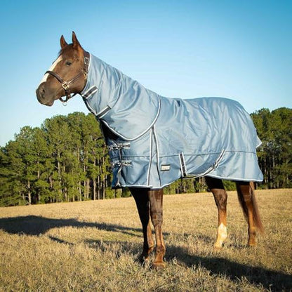 Jeffers Poplar Head Refuge 1200D Waterproof Horse Turnout Blanket, Detachable Neck, 360g Insulation, Winter Stable Sheet, Windproof, Heavy Duty Equine Rug for Cold Weather, Hamilton Blue, 78" - size: 78 in