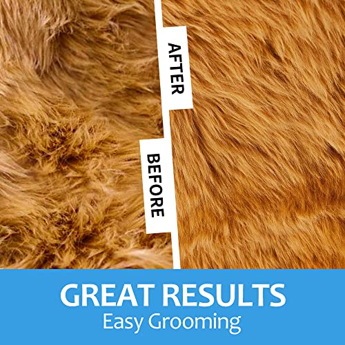 [ 2 in 1 design ] Undercoat Rake and Deshedding Tool for Dogs and Cats - Dematting Comb for Long Hair Pets, Grooming Brush to Clear Mats, Tangles and Reduce Shedding by 95% - color: Blue
