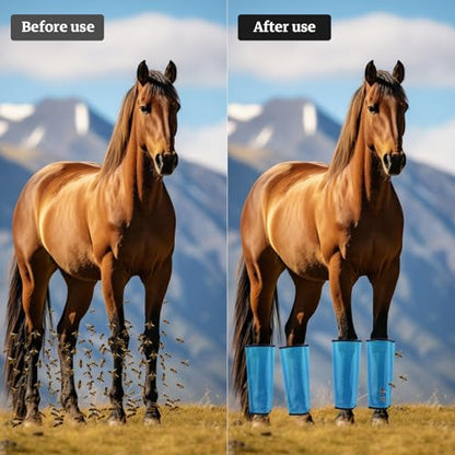 Mesh Horse Fly Boots, Blue, Set of 4 - color: Blue