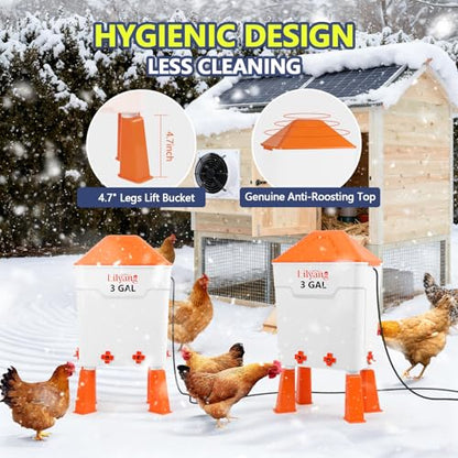 Lilyang Heated Chicken Waterer 3 Gallon, 250W Thermostat Control