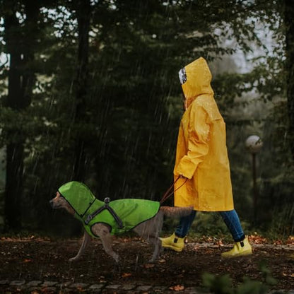 Dog Raincoat Waterproof Dog Hoodie Reflective Dog Raincoat Hooded Adjustable Rain Jacket for Small Medium Large Dogs Puppies (Green, S) - color: Green, size: S