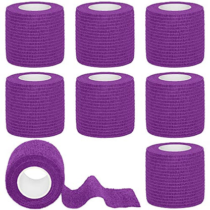 Tindobewan Self Adhesive Bandage Wrap, 2 Inches 8 Rolls Purple - color: Purple, size: 2 Inch