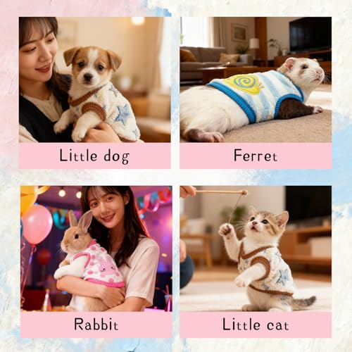 Ultra-Small Pet Winter Clothes, 5-Piece Luxuriously Soft Coral Fleece Set - size: XS