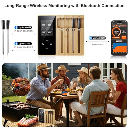 Newise Wireless Meat Thermometer with Smart APP - 4 Probes - style: 4 Probes