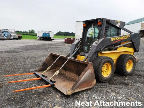 Bucket Hay Bale Spear Attachment w/ 3 x 43" Prongs. Rated 3000 Lb - Sr.2 - size: 3 x 43"