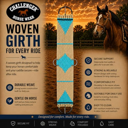 Horse Western Saddle Tack 15 Strand Cotton Acrylic Straight Cinch 97108 - size: 30" L x 5" W