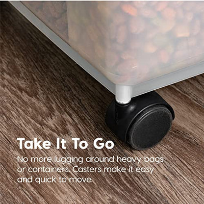 IRIS USA Dog Food Storage Container, Up to 25 lbs, Black, Made in USA - color: Black, size: 25 lbs