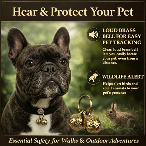 Copper Pet Collar Bells, 4 PCS 0.67 Inch Alloy Bells, Extra Loud Universal Size Pendant Accessories for Dogs, Cats & All Small Pets, Anti-Lost Tracking & DIY Use