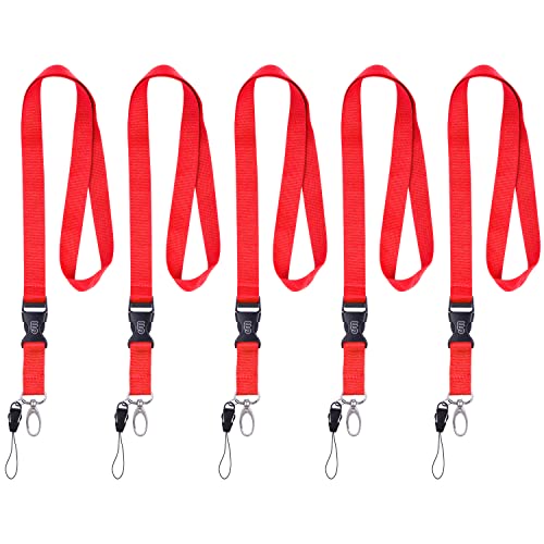 Wisdompro Office Lanyard, 5 Pack 23 inch Neck Strap Lanyard, Watermelon Red - color: 5pack Watermelon Red