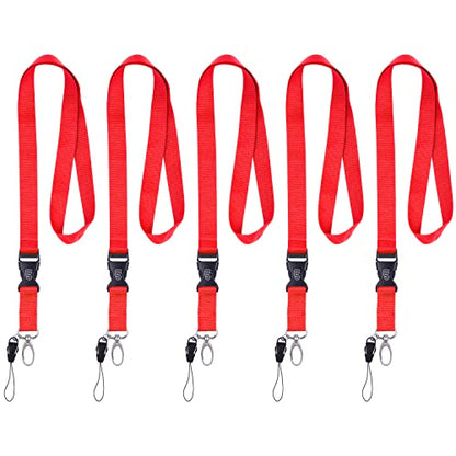 Wisdompro Office Lanyard, 5 Pack 23 inch Neck Strap Lanyard, Watermelon Red - color: 5pack Watermelon Red