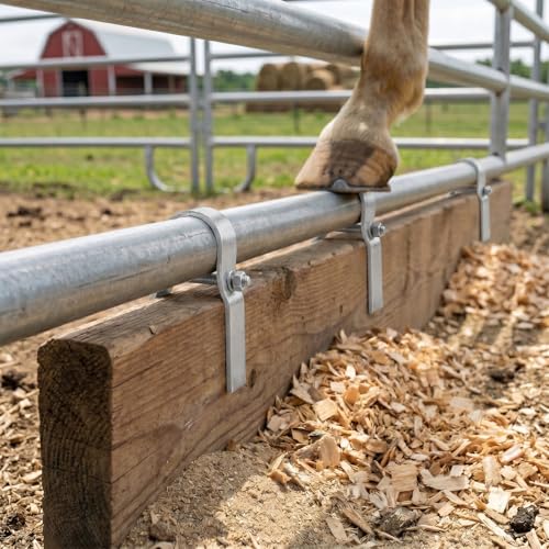 8 Pack Horse Panel Clamps for Wood Boards, 1-5/8" Heavy Duty Galvanized Corral Panel Clamp Fit 2" Livestock Panels Attach Lumber to Horse Stalls Round Pens or Cattle Panels