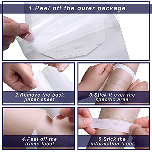 50 Pieces Transparent Film Dressing Essentials Picture Frame Style with Label Waterproof Wound Bandage Shower Waterproof Patch Adhesive Patches Shower Aftercare Bandage (4 x 4.75 Inch) - size: 4x4.75 Inch (Pack of 50)