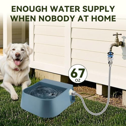 LESYPET Dog Automatic Water Dispenser with Hose, 68 oz Outdoor Dog Drinking Water Bowl for Chicken Livestock, Auto Filling Waterer for Pets & Livestock - size: 68 oz - Bowl with Hose
