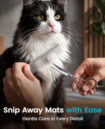 oneisall Cat Clippers for Matted Hair, 5-Speed Quiet Cat Grooming kit - color: Green