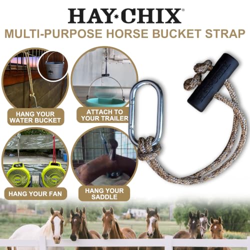 Hay Chix Horse Bucket Strap for Stalls - Bucket Hanger - 14 Inch, Oat - color: Oat