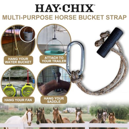 Hay Chix Horse Bucket Strap for Stalls - Bucket Hanger - 14 Inch, Oat - color: Oat