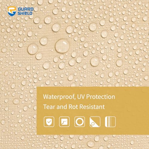 GUARD SHIELD Beige Tarp Heavy Duty Waterproof 20x20 Feet Outdoor Poly Tarps Cover Square Thick UV Resistant Canopy Tarpaulin with Grommets 10mil - color: Beige/Khaki, size: 20x20