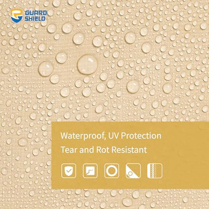 GUARD SHIELD Beige Tarp Heavy Duty Waterproof 20x20 Feet Outdoor Poly Tarps Cover Square Thick UV Resistant Canopy Tarpaulin with Grommets 10mil - color: Beige/Khaki, size: 20x20