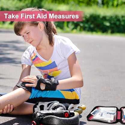 305Pcs Car First Aid Kit Refill Supplies for Business Home First Aid Emergency Kits for Office Business Compact Lovely Bag for Outdoor Activities Skating Boating - style: Pink-305Pcs