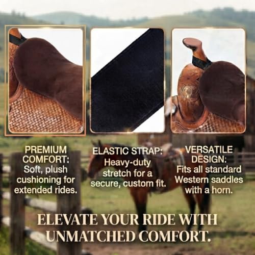 Short Plush Western Saddle Seat Pad, Brown Horse Seat Cushion | Short plush fabric, skin friendly western saddle pad, soft texture, comfortable riding experience, plush equestrian mat