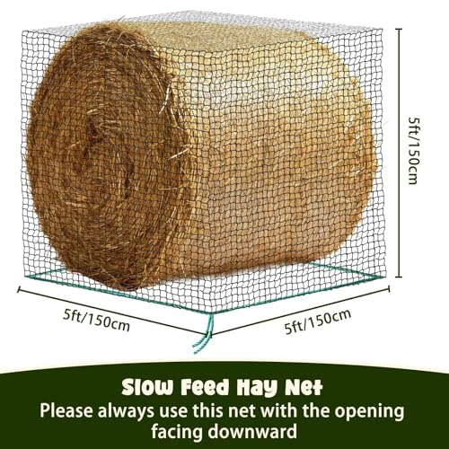 5x5ft Bolded Hay Net for Horses – Heavy-Duty Slow Feeder