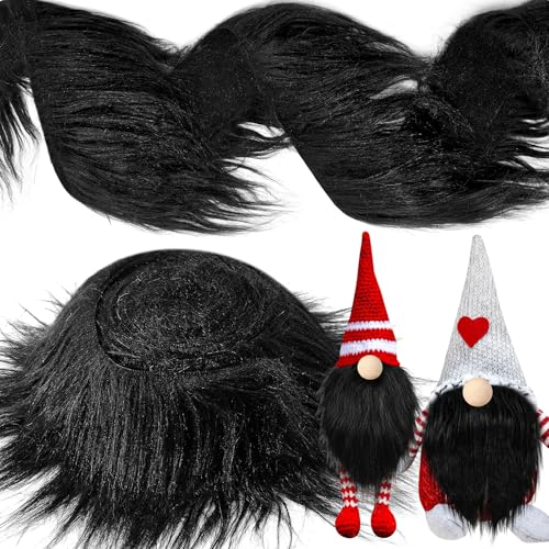 Tatuo 2 X 60 Inch Black Fake Fur Fabric for Crafts Sewing DIY - color: Black, size: 2 x 60 Inch
