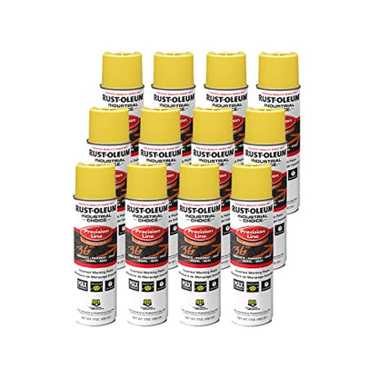 Rust-Oleum Inverted Marking Spray, Solvent-Based, High Visibility Yellow - color: High Visibility Yellow, size: 17 Ounce (Pack of 12)