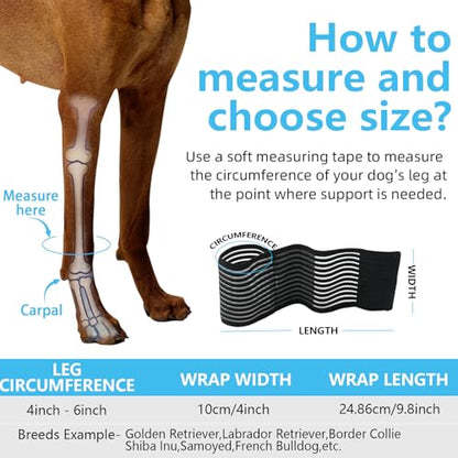 Dog Leg Brace – Front & Rear Leg Support with Compression Wrap for Canine Joint Stability - size: Medium-Upgrade