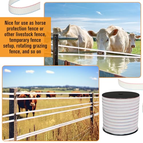 1 Roll 1 Inch x 2000 ft Electric Fence Tape Polytape - color: White, size: 1 Inch X 2000 ft
