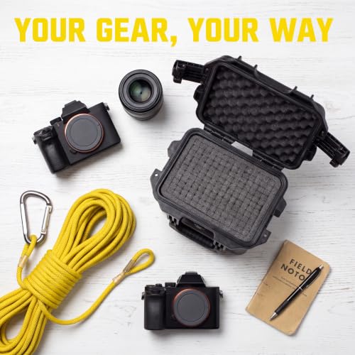 MEIJIA Premium Waterproof Hard Compact Camera Case,Hard Protective Case with customizable fit foam,Full Protection with Light&Convenient Design,Elegant Black (11.8"x9.82"x7.75") - size: 11.8"x9.82"x7.75"