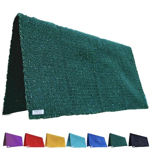 Majestic Ally Solid Color 34"x 36" Traditional Acrylic Saddle Blanket with Hemline Edges-3.7 lbs (Hunter Green) - color: Hunter Green