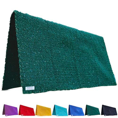 Majestic Ally Solid Color 34"x 36" Traditional Acrylic Saddle Blanket with Hemline Edges-3.7 lbs (Hunter Green) - color: Hunter Green