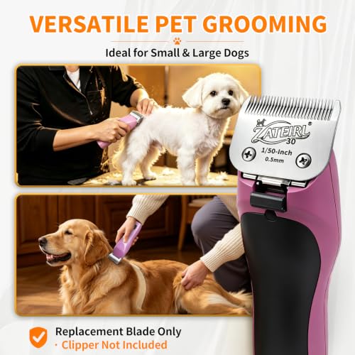 3 Pack Pet Grooming Clipper Blades with Ceramic Cutters, Sizes 10, 30 & 7FC, Silver, Compatible with Andis, Oster A5, Wahl KM10 A5 Style Dog Clippers - color: Silver, size: 10# + 30# + 7FC