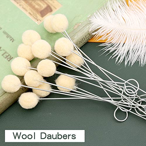 BUTUZE 75 Pcs Wool Daubers Ball Brush, Ball Brush Leather Dye Tool - size: 75 Pcs
