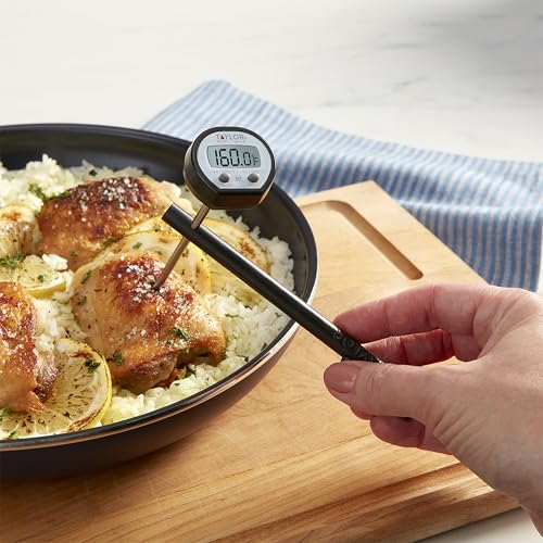 Taylor Digital Instant Read Meat Food Grill BBQ Kitchen Cooking Thermometer With Pocket - color: Black and Stainless