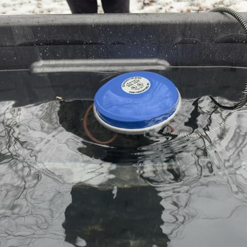 Farm Innovators Economical 1000 Watt Floating Tank De-Icer with Thermostatically Controlled for Metal Tanks, Patio, Lawn and Garden, Blue