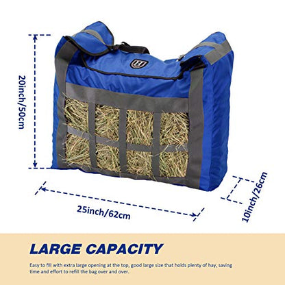 Harrison Howard Premium Durable Slow Feed Horse Hay Bags Oxford Cloth Heavy Duty Large Capacity Horse Feeding Bag-Champion Blue - color: Champion Blue