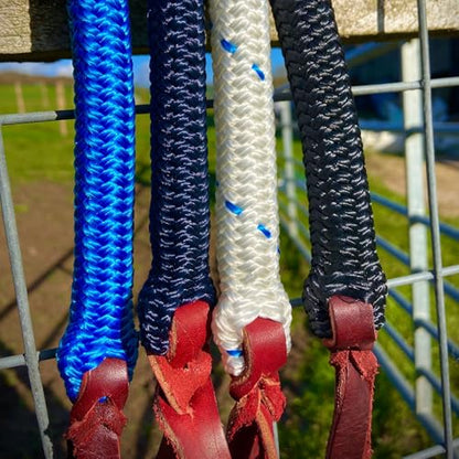 PARELLI 22 Foot Ground Training Rope - Strong Everyday Use All-Purpose Large Horse Lead Rope with Loop & Latigo Popper | 9/16" Diameter Smooth Yachting Braid, White - color: White