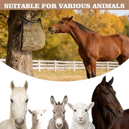 2 Pack Slow Feed Hay Nets for Horses, Goats and Cattle