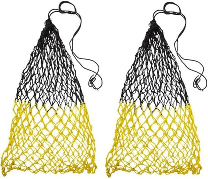 Set of 2 42" Soft Mesh Hay Nets with 2" Holes, Fits 4-6 Flakes of Hay (42", Yellow/Black) - color: Yellow/Black
