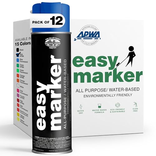 Fox Valley Easy Marker Inverted Spray Paint 16oz Pack of 12, Blue