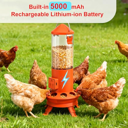 Automatic Chicken Feeder, Smart Chicken Coop Accessories, APP Smart Remote Control Chicken Feeders No Waste, Preset Feeder Schedule, 9 Chicken Feeder Port, Professional Poultry Feeding Equipment