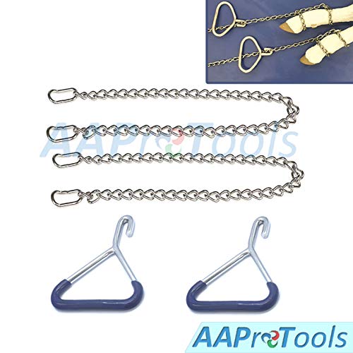 Durable Cow OB Apparatus Leg Catch Set (2 OB Handle & 2 OB Chain 30Inch), Goat Forceps, Cattle Delivery Instruments for Dairy Farm