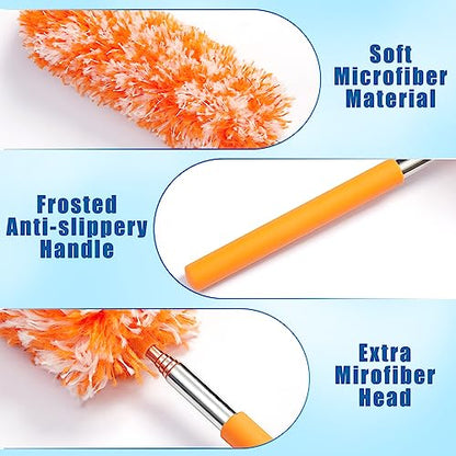 Tanlade 12 Pcs Microfiber Feather Dusters for Cleaning, Bright Color - color: Bright Color