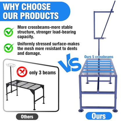 Goat Milking Stand Blue with Removable Feed Bin and Black Goat Ramp for Our Goat Stand 600 Lbs