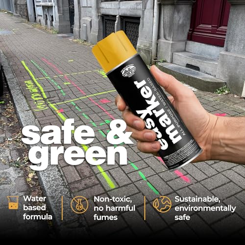 Fox Valley Easy Marker Inverted Spray Paint 16oz Pack of 12, Yellow