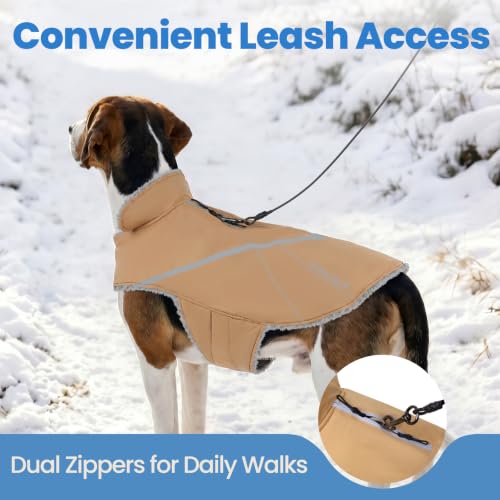 VIVAGLORY Dog Jacket Warm Snowrap Dog Winter Coat Vest, XXS, Khaki - color: Khaki, size: XXS(Chest: 12-15'')