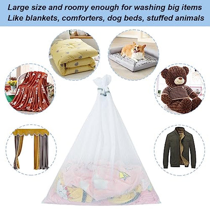 Vivifying Mesh Laundry Bags, 2 Pack XXXL Extra Large Honeycomb Laundry Bags with Zipper for Washing Machine, Coats, Stuffed Toys, Blanket, Sweater, Delicates Clothes - size: 2XXXL(35" x 43")