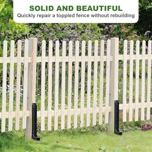 33.62" Heavy Duty Fence Post Repair Kit – One-Piece 11-Gauge Steel Anchor Ground Spike for 4x4 & 6x6 Wooden Fence Posts, Mailbox Post, Gate, Garden & Farm Reinforcement (1, Black)